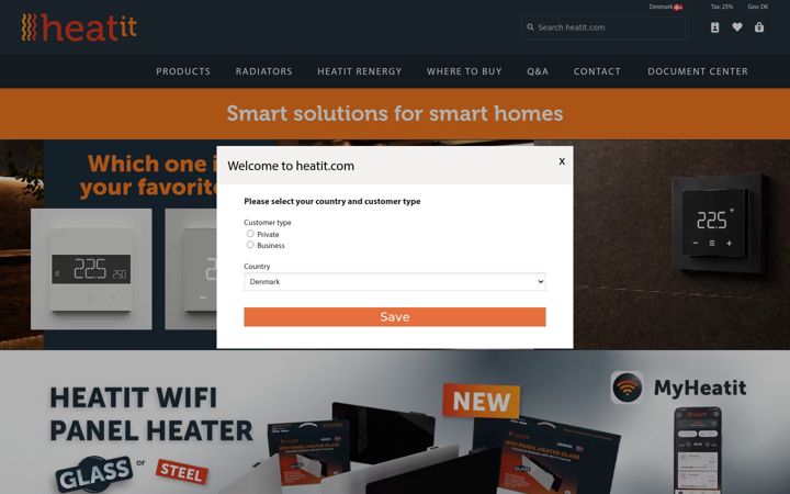 Screenshot of heatit.com
