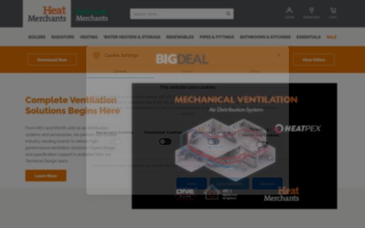 Screenshot of heatmerchants.ie