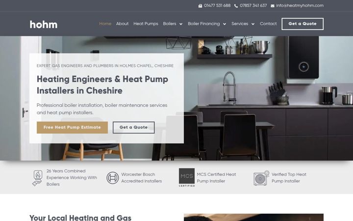 Screenshot of heatmyhohm.com