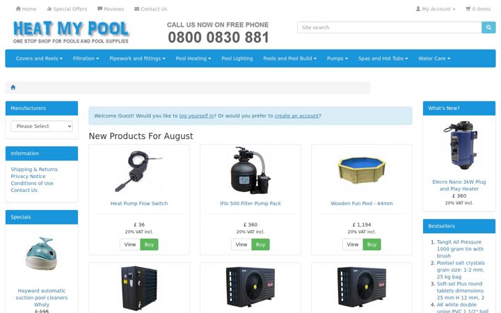 Screenshot of heatmypool.com