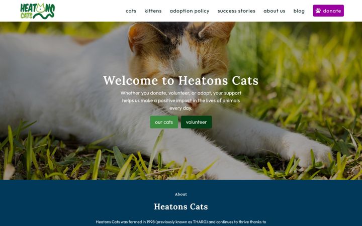 Screenshot of heatonscats.org.uk