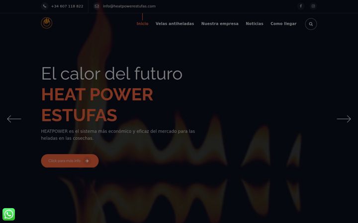 Screenshot of heatpowerestufas.com