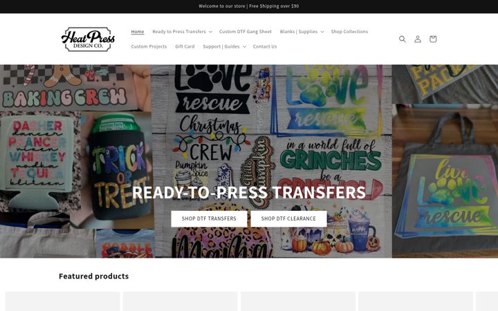 Screenshot of heatpressdesignco.com