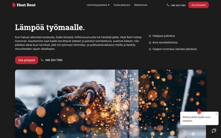 Screenshot of heatrent.fi