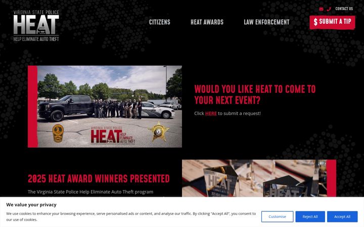 Screenshot of heatreward.com