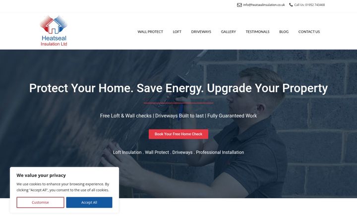 Screenshot of heatsealinsulation.co.uk