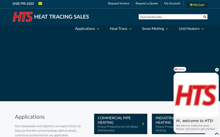 Screenshot of heattracingsales.com