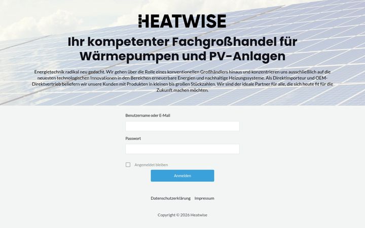 Skærmbillede af heatwise.de