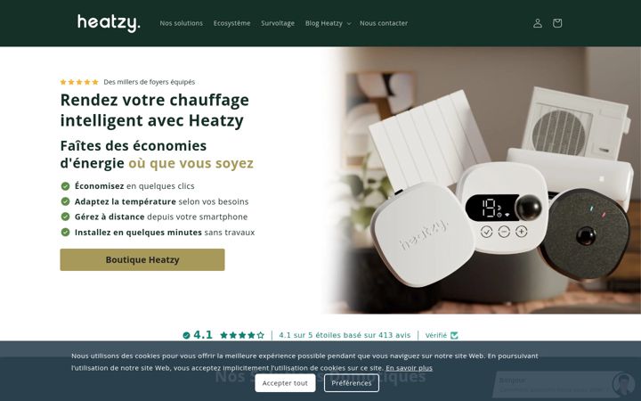 Screenshot of heatzy.com
