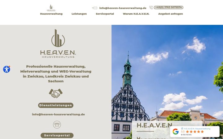 Skærmbillede af heaven-hausverwaltung.de