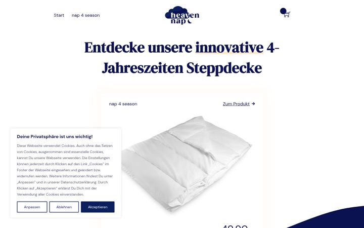 Skærmbillede af heaven-nap.de