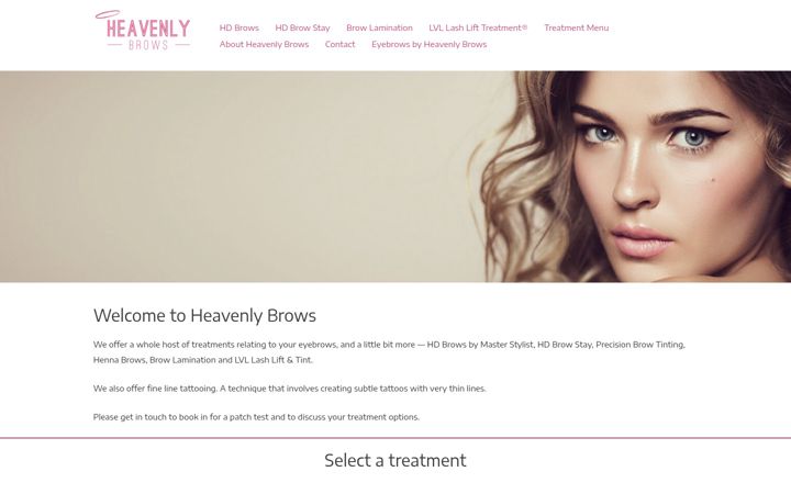 Screenshot of heavenlybrows.co.uk