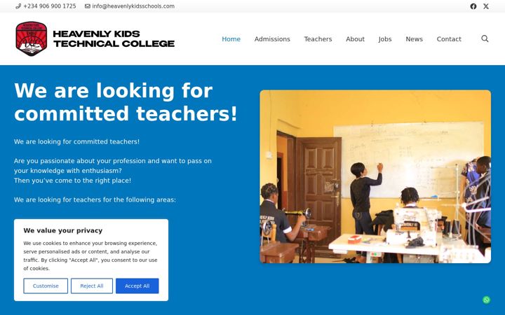 Screenshot of heavenlykidsschools.com