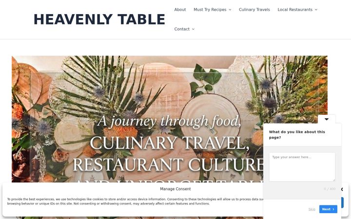 Screenshot of heavenlytable.com