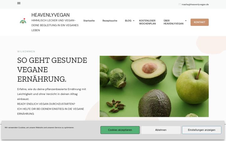 Screenshot of heavenlyvegan.de