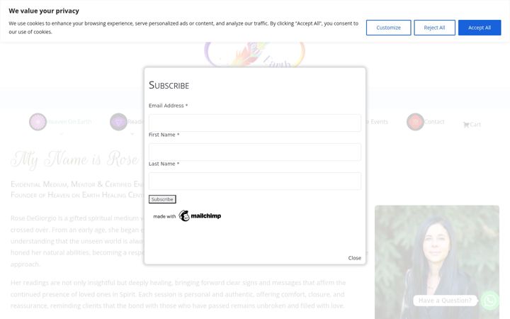 Screenshot of heavenonearthhealingcentre.com