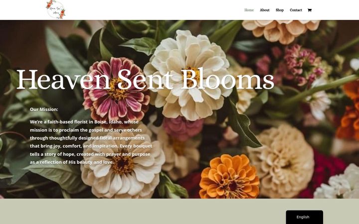 Screenshot of heavensentblooms.com