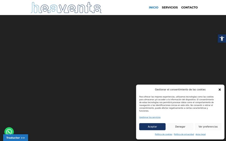 Screenshot of heavents.es