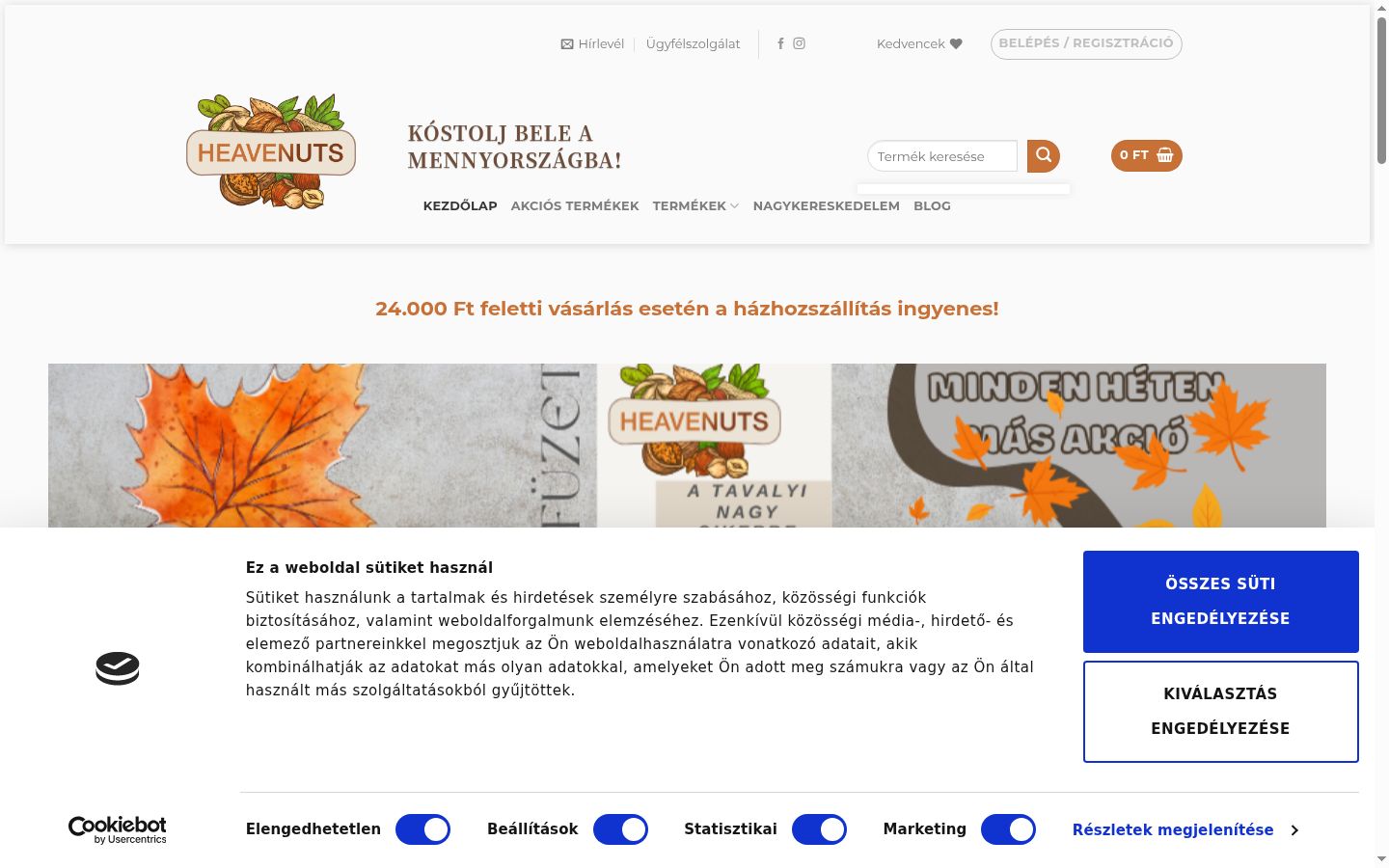 Zrzut ekranu banera zgody wyświetlanego przed jakąkolwiek interakcją