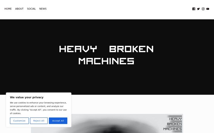 Screenshot of heavybrokenmachines.com