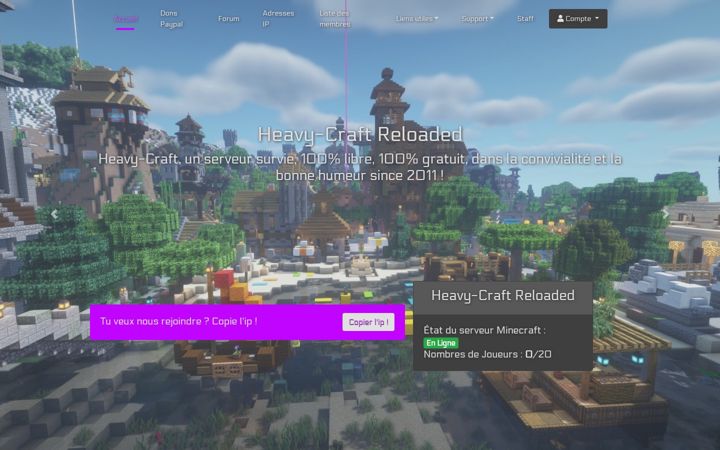 Screenshot of heavycraft-reloaded.fr