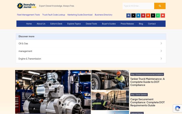 Screenshot of heavydutyjournal.com