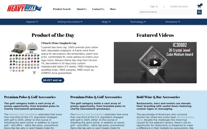 Screenshot of heavydutypromos.com