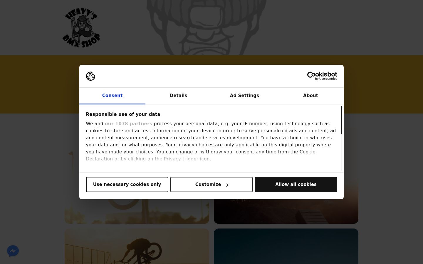 Screenshot of the consent banner shown before any interaction