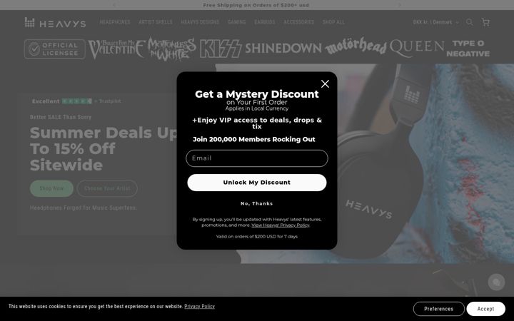 Screenshot of heavys.com