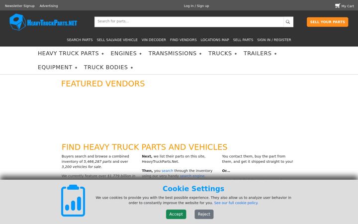 Screenshot von heavytruckparts.net