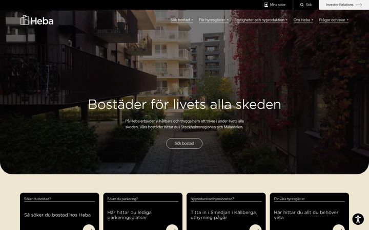 Screenshot of hebafast.se