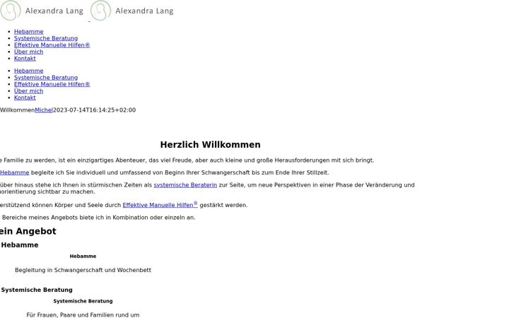 Ekraanipilt saidist hebamme-alexandra-lang.de