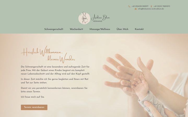 Ekraanipilt saidist hebamme-andreablum.de