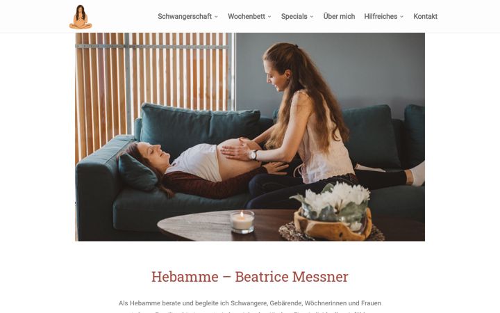 Screenshot of hebamme-beatrice.at
