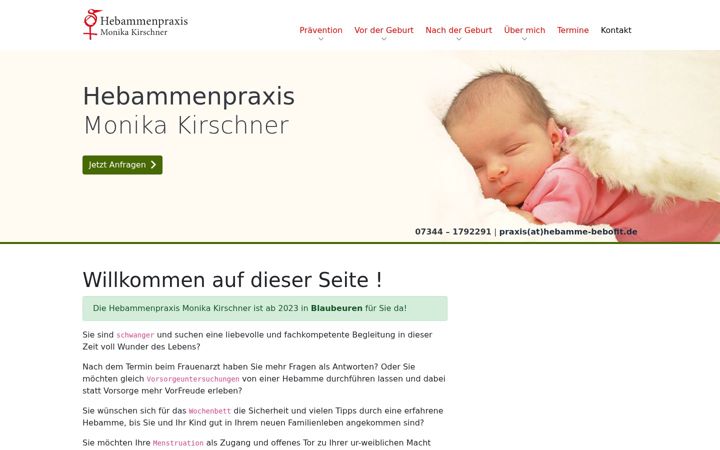Screenshot ta' hebamme-bebofit.de