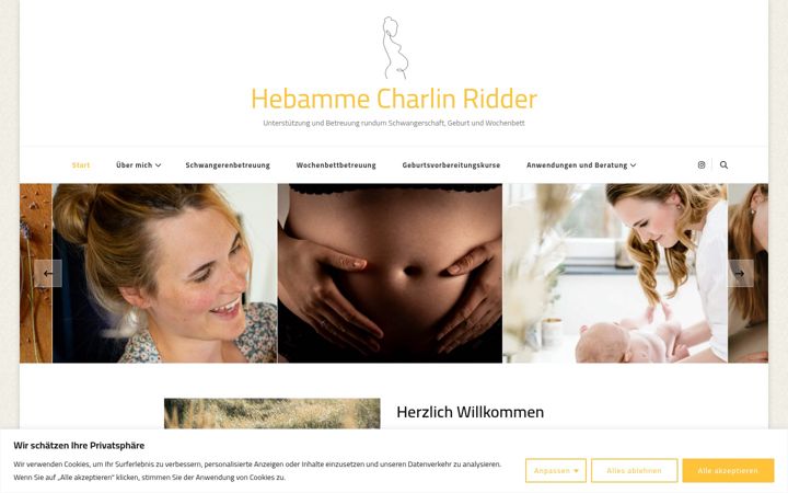 Képernyőkép: hebamme-charlin.de