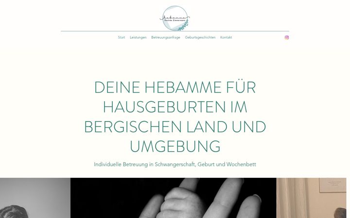 Screenshot ta' hebamme-desiree-zimmermann.de