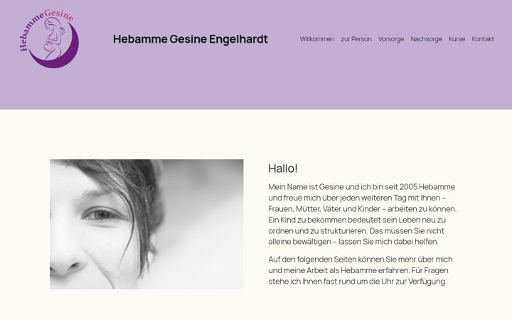 Képernyőkép: hebamme-gesine.de