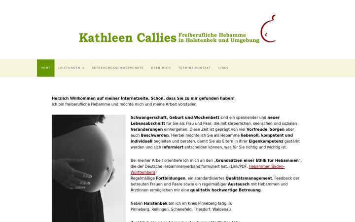 Screenshot of hebamme-halstenbek.com