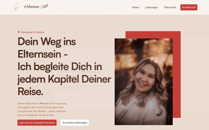 Екранна снимка на hebamme-jill.de