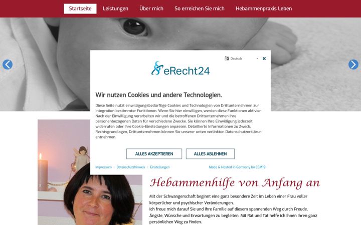Екранна снимка на hebamme-kerstin-wagner.de
