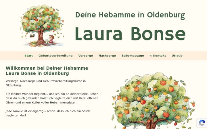 Екранна снимка на hebamme-laura-bonse.de