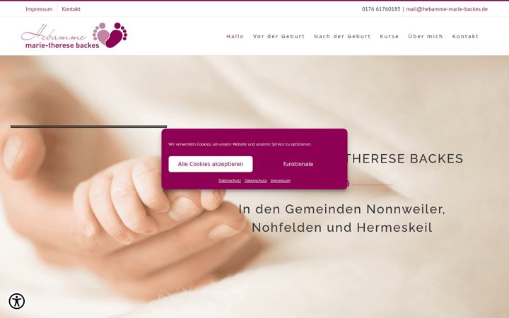 Screenshot di hebamme-marie-backes.de