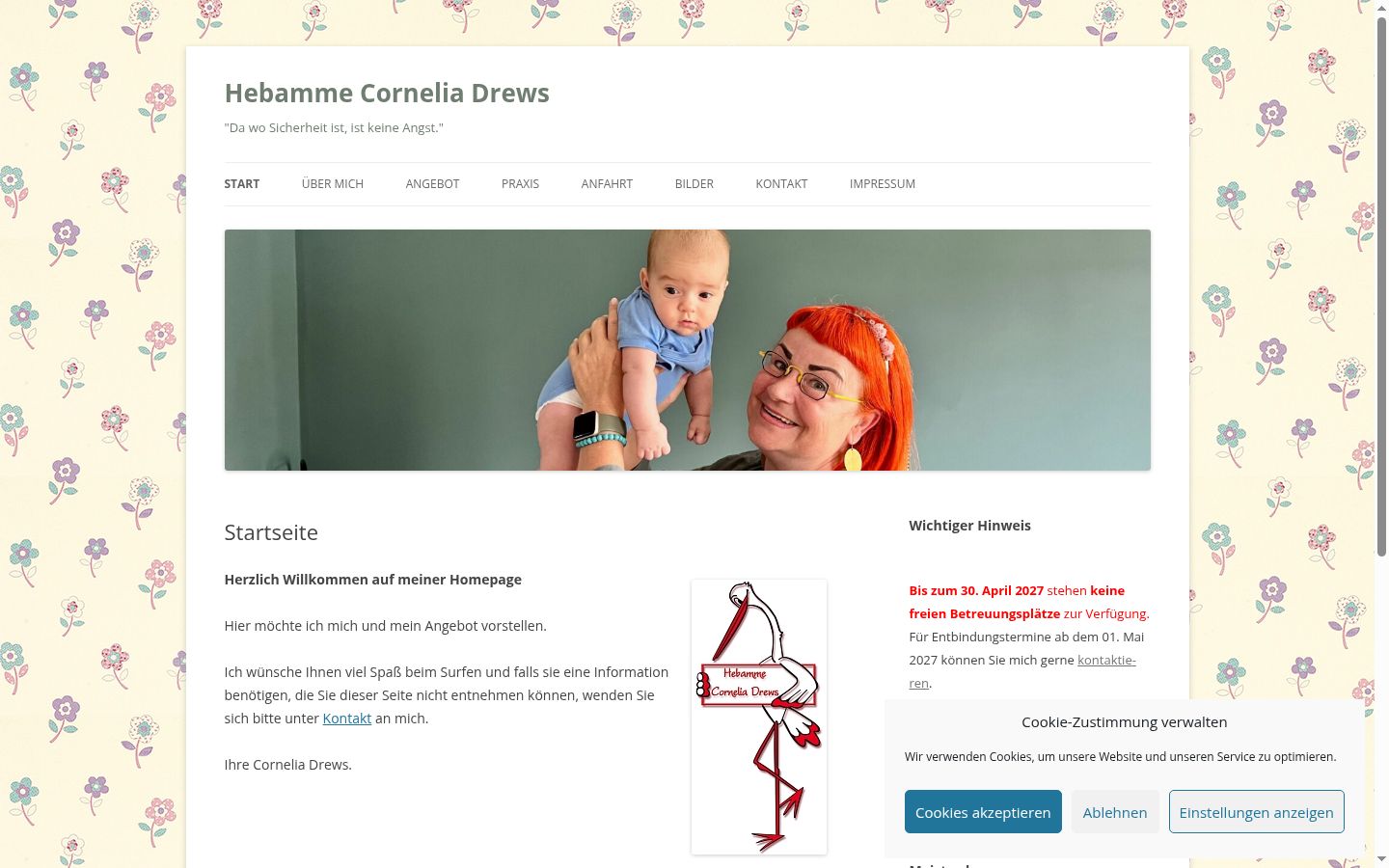 Screenshot del banner di consenso mostrato prima di qualsiasi interazione