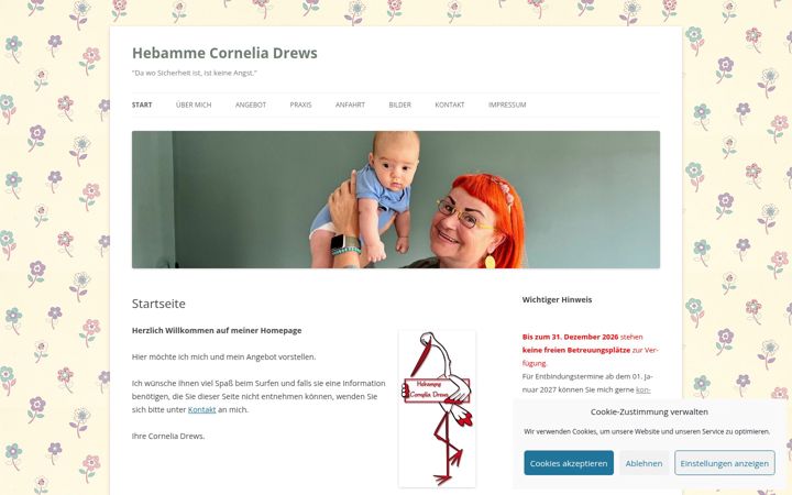 Screenshot di hebamme-marzahn.de