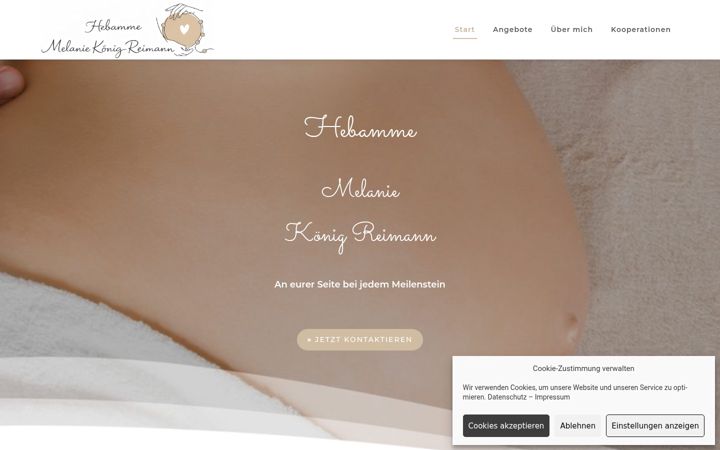 Screenshot di hebamme-melaniekoenig.de