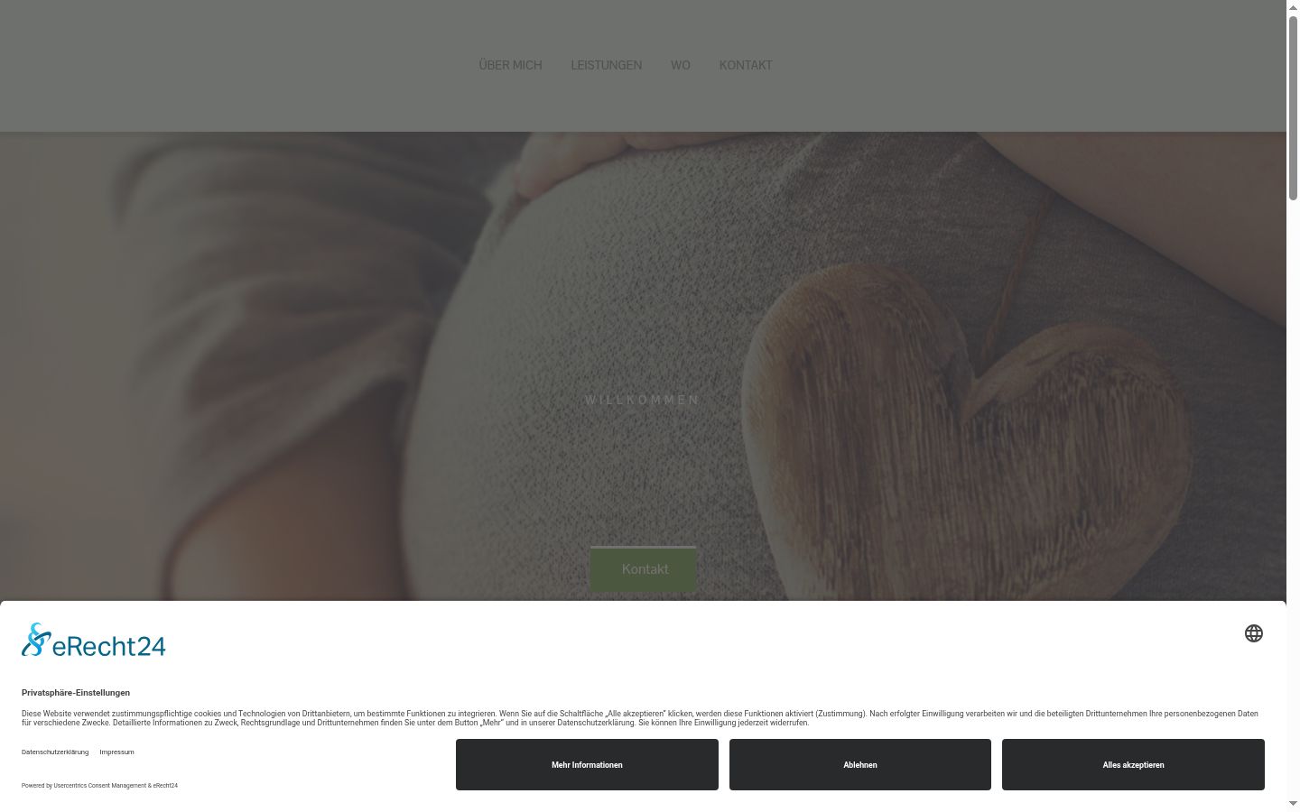 Screenshot del banner di consenso mostrato prima di qualsiasi interazione