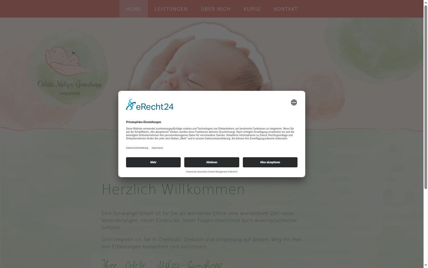 Screenshot del banner di consenso mostrato prima di qualsiasi interazione