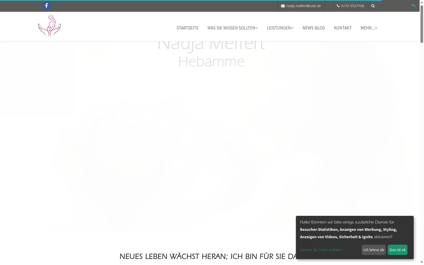 Screenshot del banner di consenso mostrato prima di qualsiasi interazione