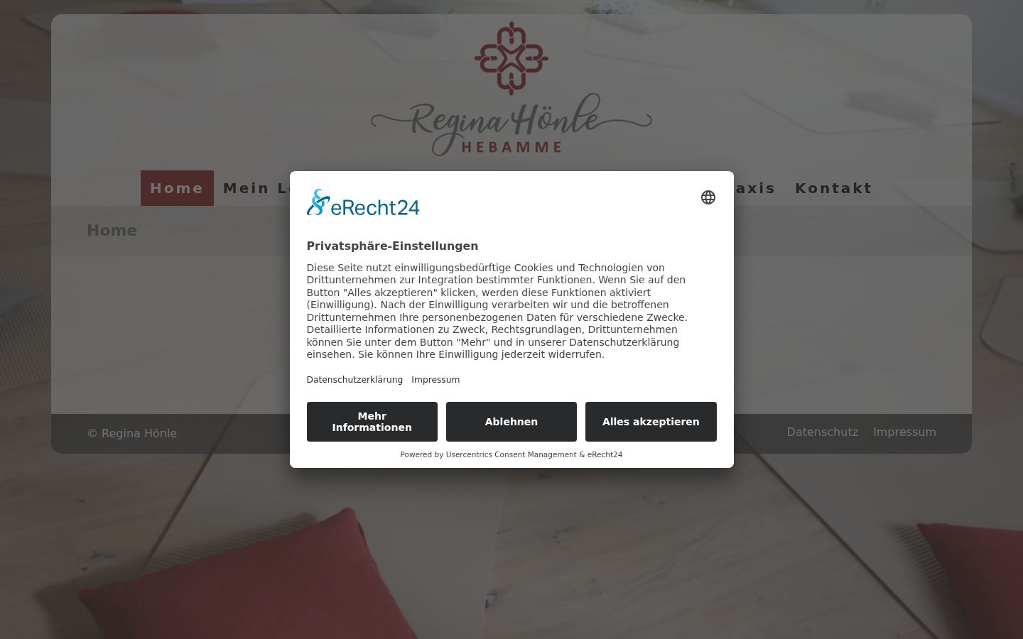 Screenshot del banner di consenso mostrato prima di qualsiasi interazione